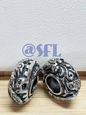 Trollbeads 2009 LE Dragon And Phoenix Great Wall Of China Sterling Silver Charms